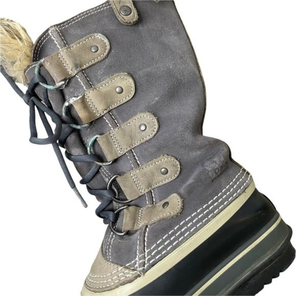SOREL Women's Joan Of Arctic NL 1540-051 Gray/Tan Waterproof Snow Winter Boots 7 - Picture 10 of 12
